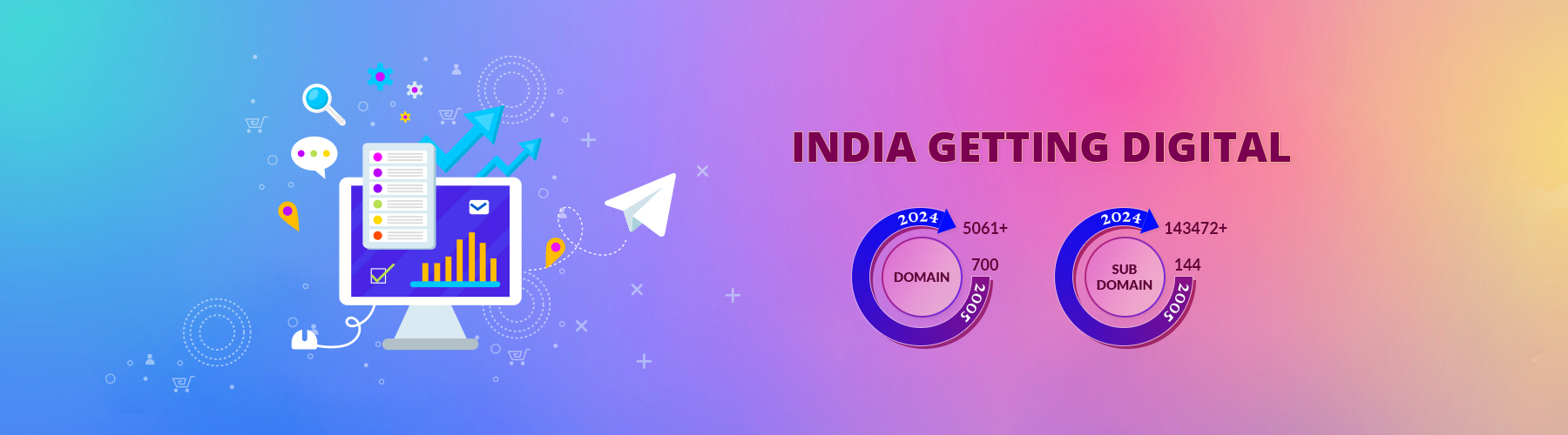 Total domains and subdomains exists in registry.gov.in